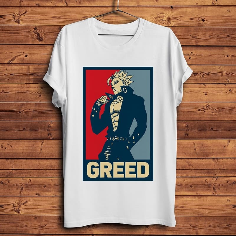 Foto de producto Camiseta estampada con Greed y mas de Nanatsu no Taizai