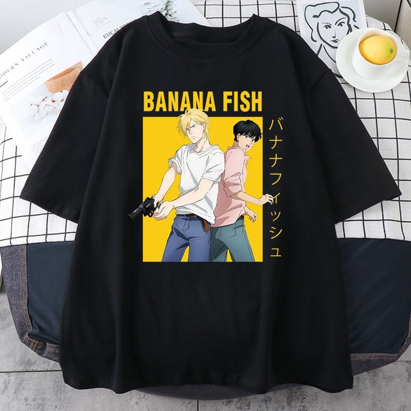 Foto de producto Camiseta de algodón estampada con Banana Fish