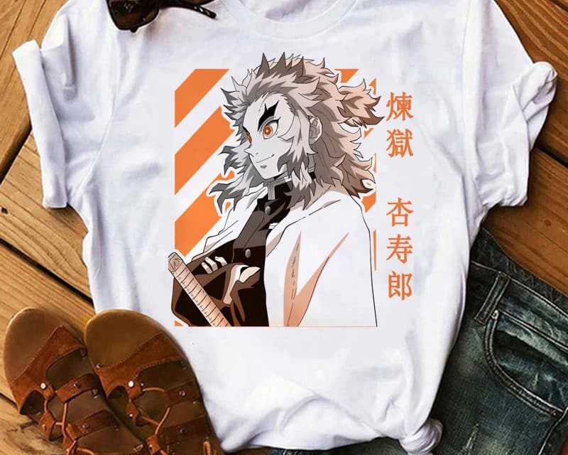 Foto de Camiseta de Rengoku Kyojuro de Kimetsu no Yaiba